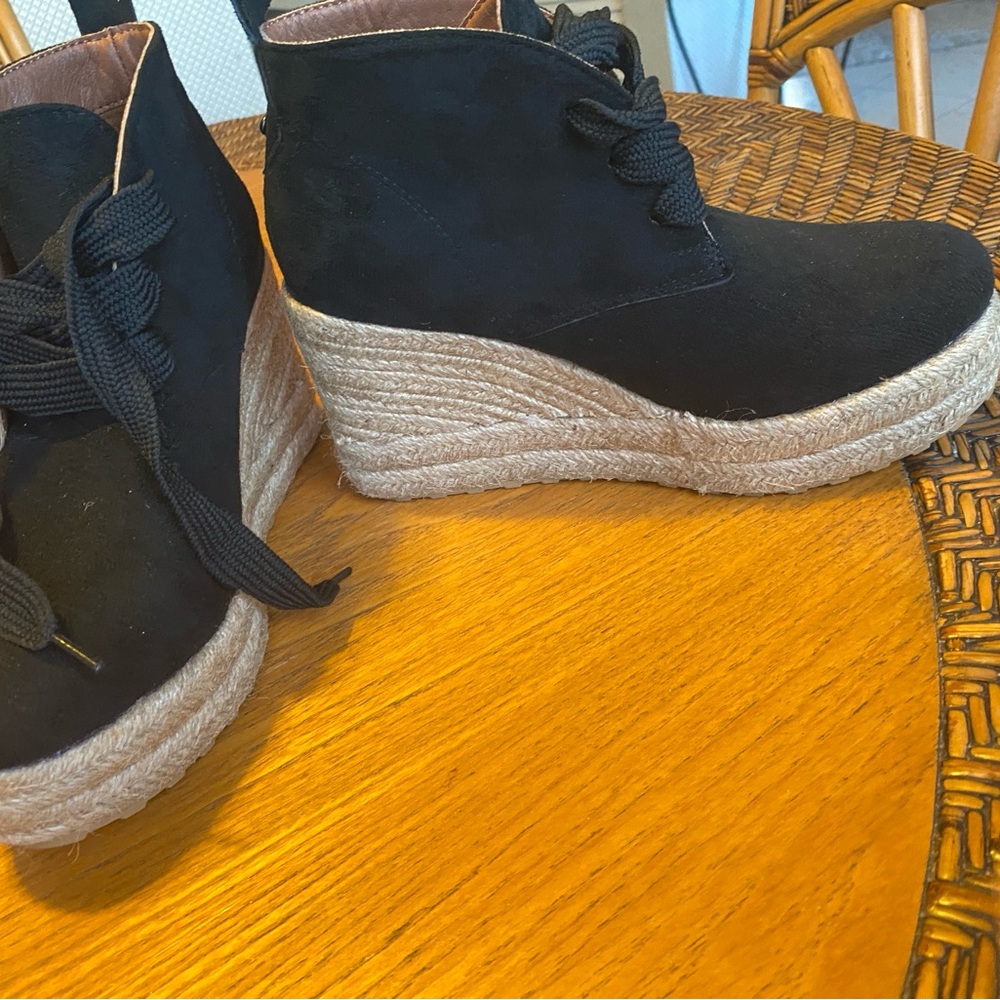 Black Suede Wedge Ankle new suede booties
